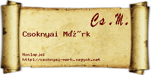 Csoknyai Márk névjegykártya